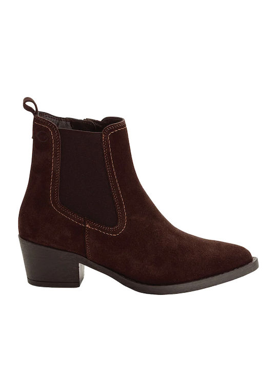 Leder Stiefeletten Damen Braun