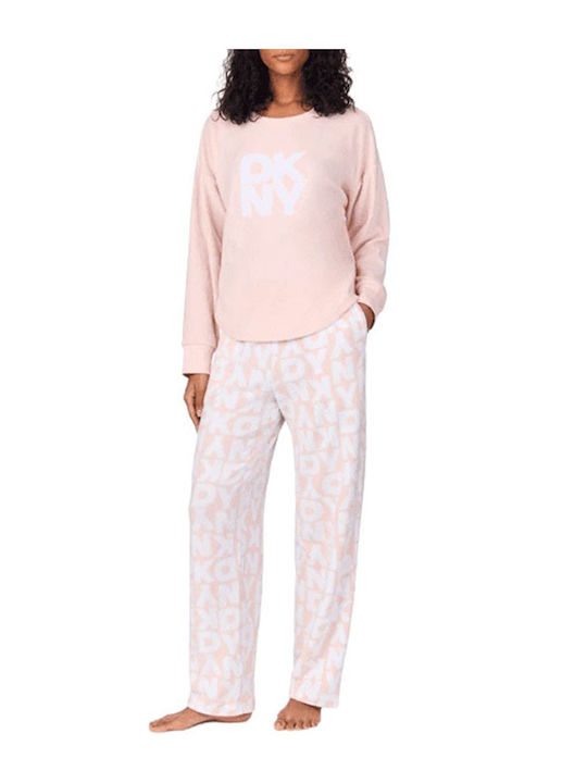 DKNY Winter Damen Pyjama-Set Pink