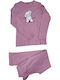 Apple Boxer Set Pijamale pentru Femei Violet
