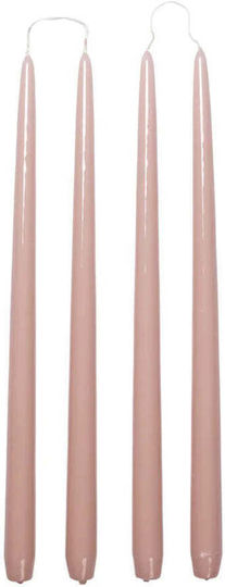 Broste Copenhagen Pink Taper Candles 4 Pieces