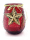 Star Christmas Ceramic Red Candlestick