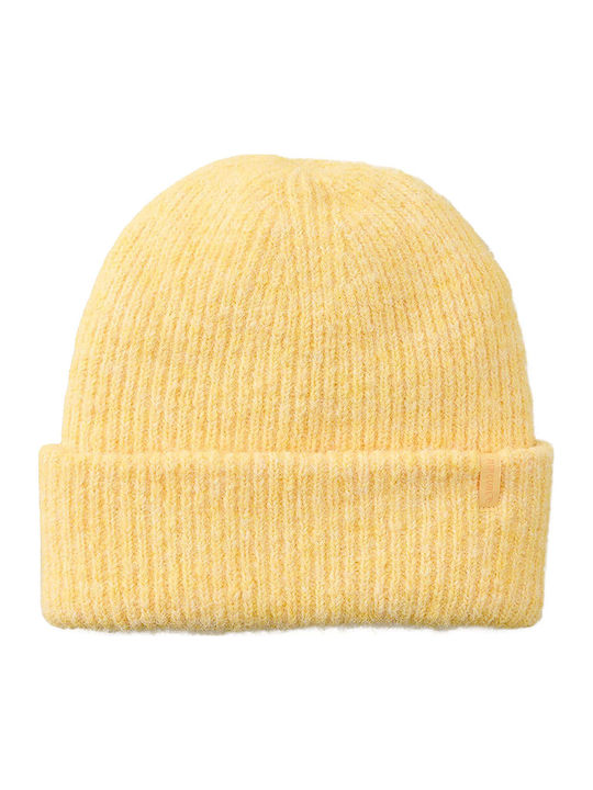 Beanie Γυναικείος Σκούφος Πλεκτός σε Κίτρινο χρώμα