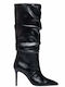 Synthetic Leather High Heel Women's Boots Black