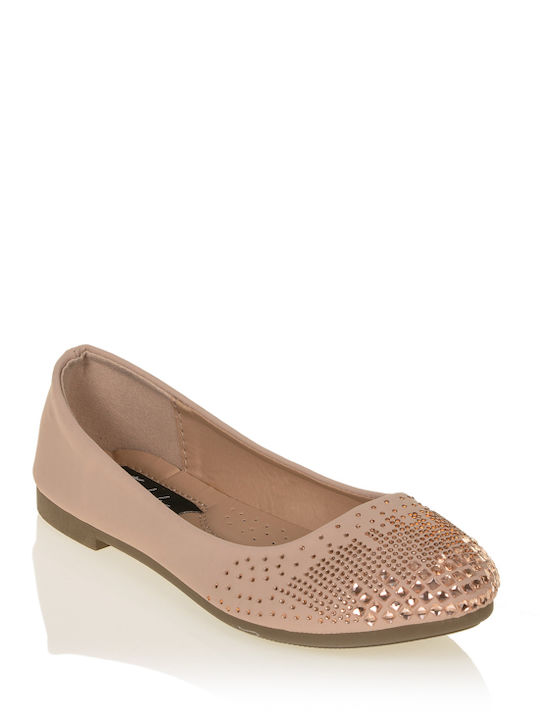 Tsoukalas Suede Ballerinas Pink