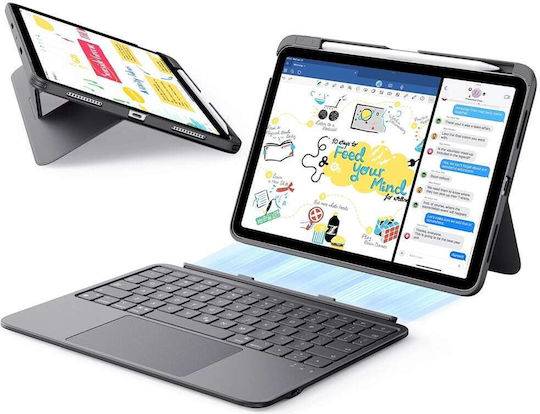 ESR Flex Flip Cover mit Tastatur Grau (iPad Air 2020/2022 / iPad Air 11" 2024/2025/2026)