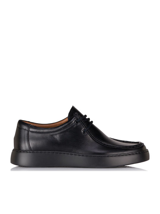 Antonio Shoes Men's Leather Moccasins Black