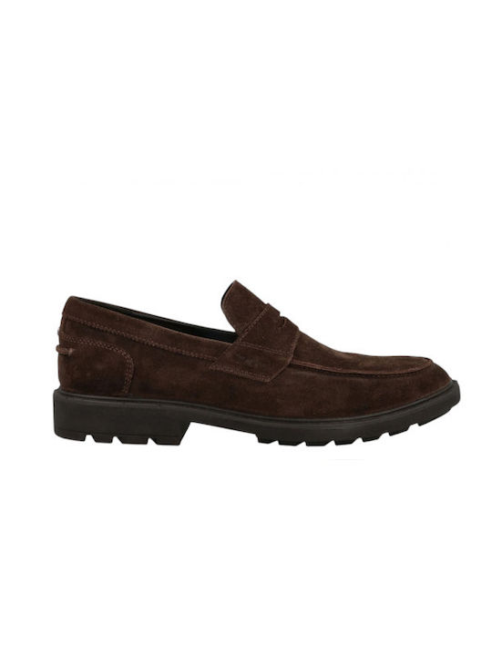 Suede Ανδρικά Μοκασίνια σε Καφέ Χρώμα