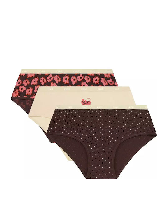 Dim Βαμβακερά Γυναικεία Boxer 3Pack Καφέ