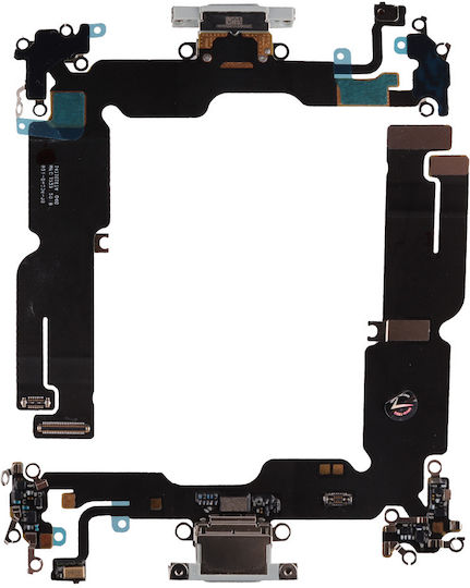 Flex Cable with Charging port in White color for iPhone 15 Plus