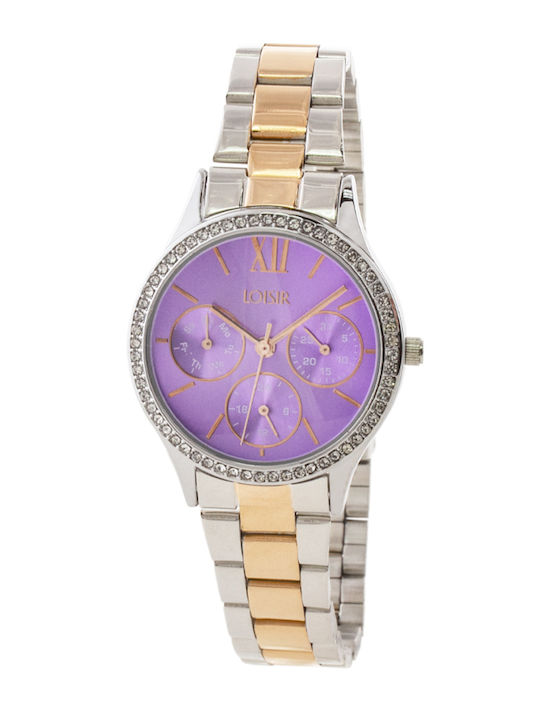 Loisir Arizona Damenuhr 34mm Batterie mit Gold Metall-Armband