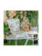 Be Comfy Waterproof Garden Chair Cushion with Backrest Floral Petrol Blue 47x53cm