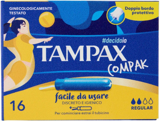 Tampax Compak Regular Tampoane cu Aplicator 16 Bucăți