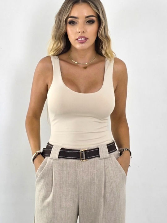 Damen-Bodysuit Zhoe Träger Creme Größe S M