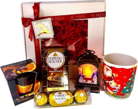 Pachet Secret Santa Lanternă Decorațiune Tip Lumânare Parfumată Sezonieră Cană Design De Crăciun Selecție Dulciuri În Cutie Cadou