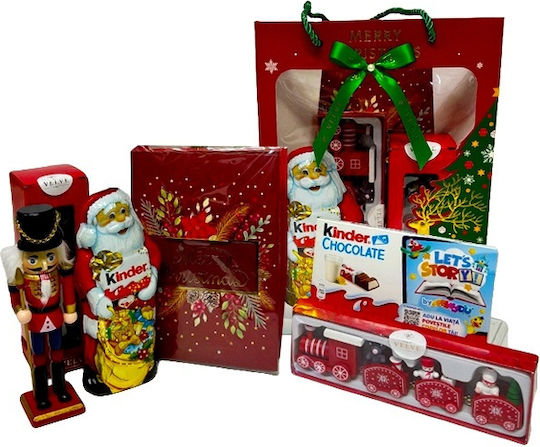 Pachet De Crăciun Figurina Spargător De Nuci Card Muzical De Crăciun Ornament Tren Festiv Dulciuri Pentru Copii Ambalate În Pungă Cadou Roșie