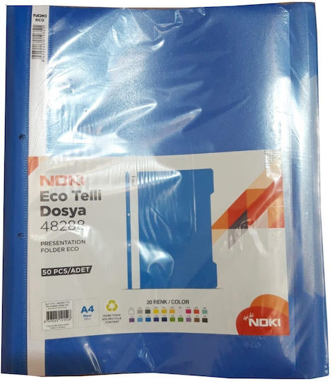 Noki Plastic Folder Spine Holes 50 Pcs Set Blue