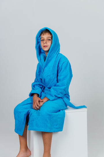 Belotex Παιδικό Μπουρνούζι Turquoise με Κουκούλα