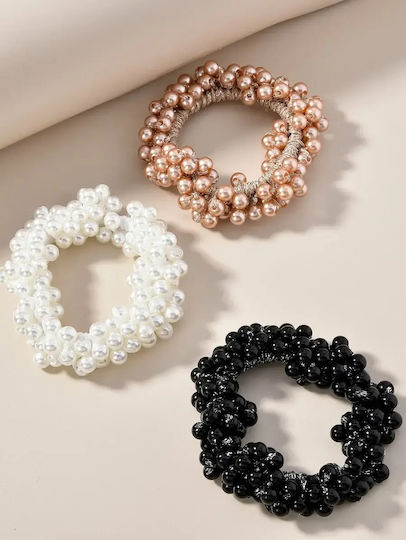 Σετ 3τμχ Scrunchies Πέρλες 6cm Ac127 Hrd-ac127