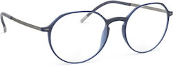 Silhouette Silh2918/75 4560 Männer Brillengestelle mit Rezept Titatnium Marineblau Ruthenium Blau