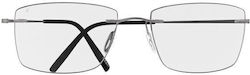Silhouette Silh5599/70 6560 Männlicher Brillengestell mit Rezept Titan Orbit Ruthenium Grau