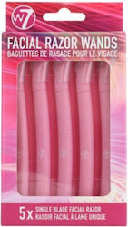 W7 Facial Razor Wands – Комплект 5 Бръснача За Лице Розови W7 Facial Razor Wands – Комплект 5 Бръснача За Лице Розови