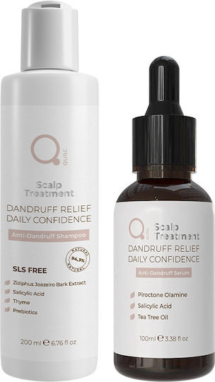 Qure Anti-Dandruff Hair Treatment Set with Shampoo and Serum 2 Pieces