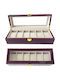Elegant Box Watches Jewelry 6 Compartments Burgundy