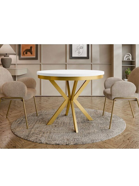 Oswego 156 Rund Tisch Speisesaal Holz Gold, Whi...