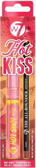 W7 Cosmetics Hot Kiss Duo Σετ Μακιγιάζ για τα Χείλη 2τμχ