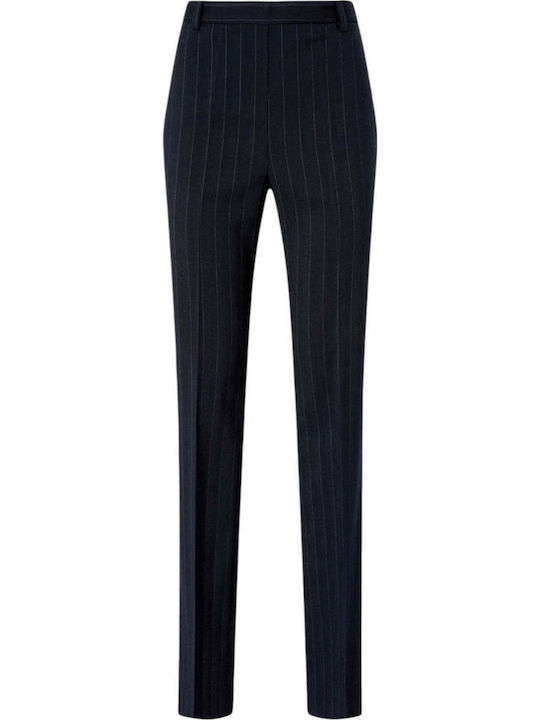 Pita Women's High-waisted Fabric Trousers Striped Black