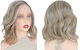 Women's Wig Full Lace 13x4 Invisible Fit Light Brown Blonde Highlights High Quality Synthetic 12 Inches