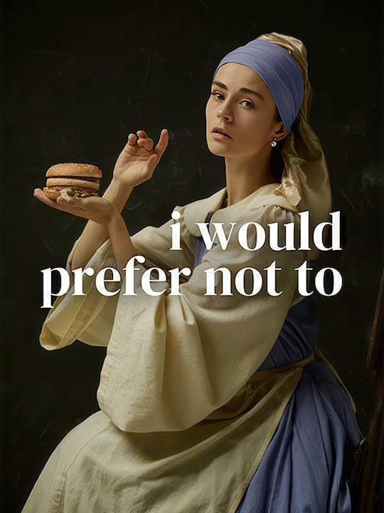 Quote Poster I Would Prefer Not To Pst25193 30cm X 40cm Κορνίζα Σκούρο Φυσικό Ξύλου Καφέ