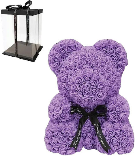 Rose Bear Teddy Bear Purple 25cm