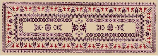 Stamped Embroidery Runner Cross Stitch Folk Inspiration 50cm X 130cm 1 Piece