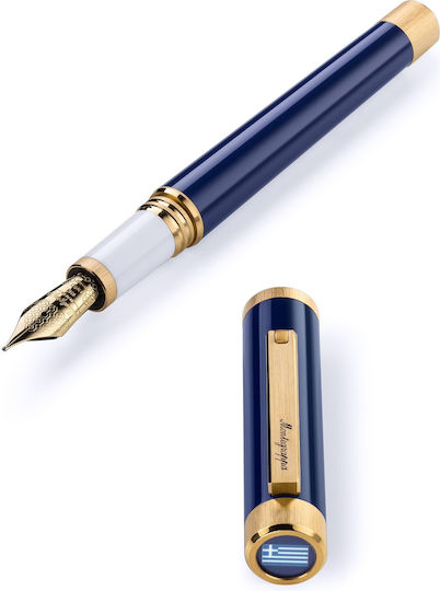 Montegrappa Πένα Γραφής Μπλε από Ατσάλι με Μπλε Μελάνι
