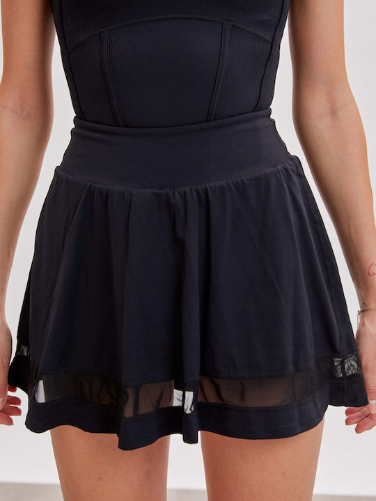 Noir Eclipse Tennis Skirt Black