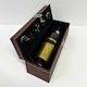 Wine Box Set Wrapped In Eco-leather 4 Accessories Jidvei Misterium Wine 750ml Brown