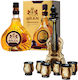 Minibar Sinfonia Package Bran Plum Brandy 50% 0.7l Violin-shaped Flask 6 Ceramic Glasses