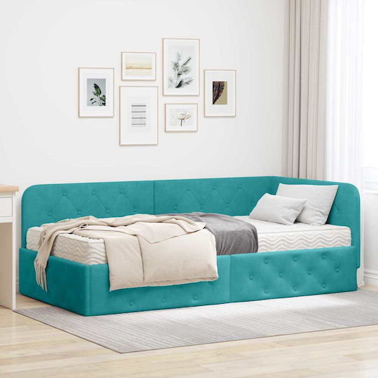 Kinderbett Bett Einzel mit Matratze 100x200cm Türkis