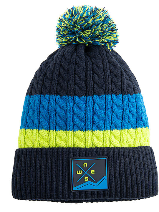 Kinder Mütze Gestrickt Blau