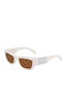 Karl Lagerfeld Unisex Sunglasses with White Plastic Frame and Brown Lens KL6141S-105