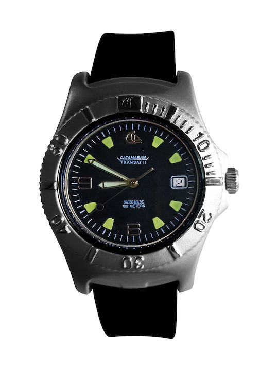 Catamaran Men's Watch 39.5mm Battery with Black Rubber Strap