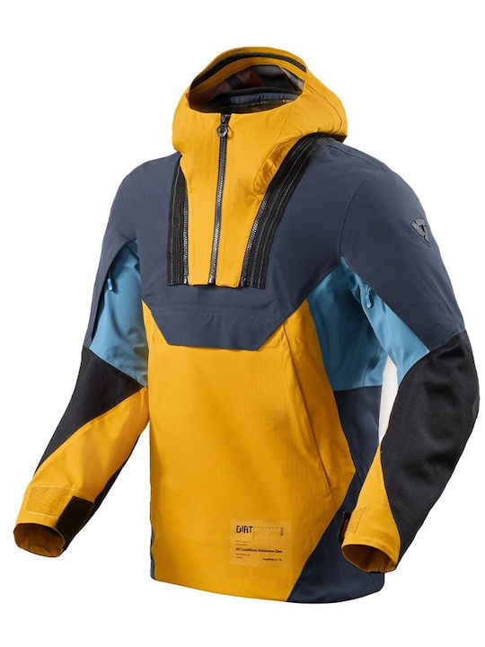 Rev'IT Smock Blackwater 3 H2O Winter Men's Motorcycle Jacket Cordura Waterproof Ocher Yellow/Blue