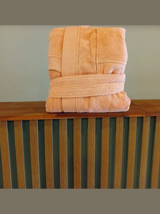 Carmel Luxury Bathrobe with Hood Peach 450gr/m²