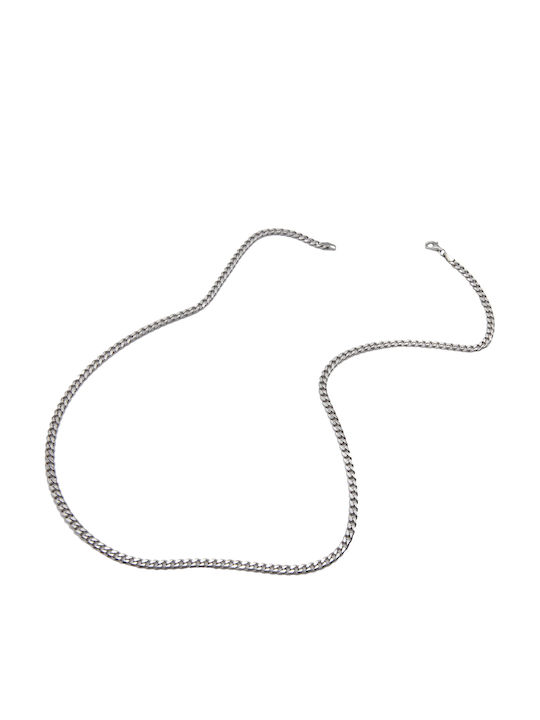 Neck Chain 925 Silver Unisex 40 Centimeters Length Diamond Cut Groumette 0.9 Millimeters Thickness Very Thin White Rhodium Plating Nickel Free Tribute 0030021938