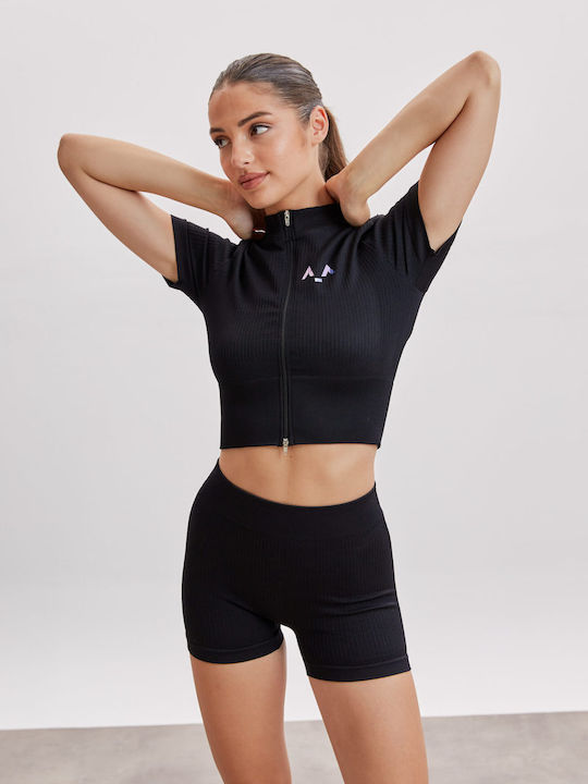 Дамски Crop Топ Черен