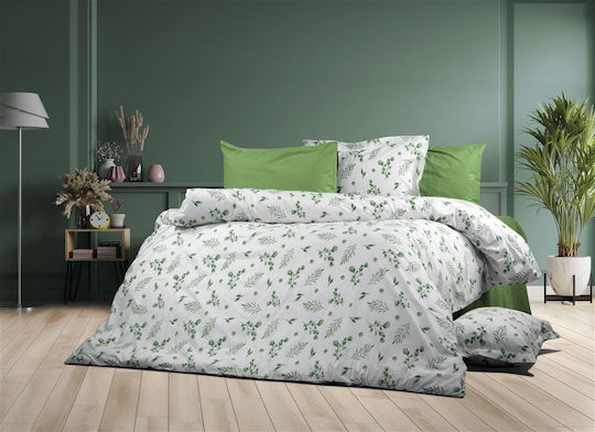 Dimcol Husă Pentru Pilotă 100% Bumbac Single 160x240 Myrto 351 Verde 351