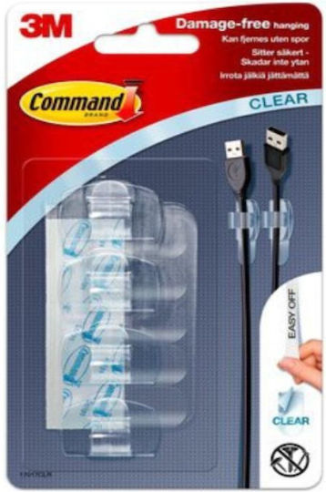 Комплект 4 Прозрачни Кръгли Клипсове За Кабели За Управление 3m Command 310.009.0011.11
