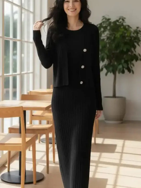 Femei Black Set cu Pantaloni
