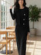 Femei Black Set cu Pantaloni